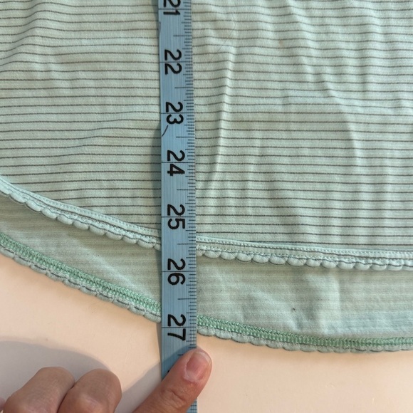 Lululemon 105 F Singlet Silver Gray Stripe Heathered Angel Blue Size 10 - Picture 8 of 9